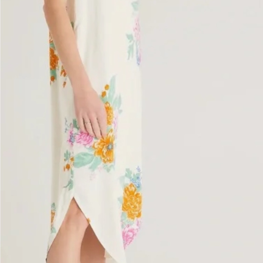 Z Supply White and Yellow Sleeveless Midi Dress for Weddings